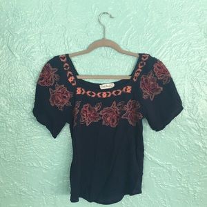Flowy Summer Embroidered Top S Small